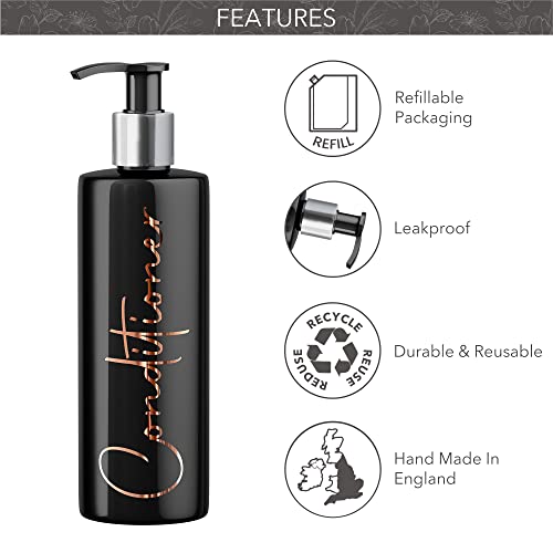 Print Maniacs Mrs Hinch Inspired Black Personalised Dispenser Silver Pump Bottles Set 6 (COPPER, F2), 500ml - Image 4