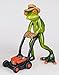 Produktbild formano lustige Frösche Figur Frosch mit Rasenmäher Poly 16 cm