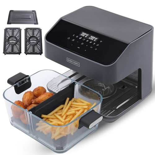 Olsen & Smith 2200W 8L Smart Dual Zone Air Fryer with Glass Bowl
