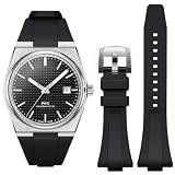 Strap for Tissot PRX Watch Series,Soft Fluororubber Band for Tissot PRX Powermatic 80,12mm Men Women Replacement FKM Bands for Tissot PRX Series Watch 40mm (Black, for 40mm Watch)
