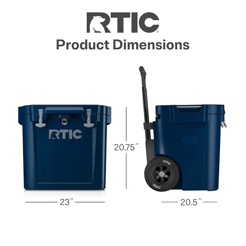 RTIC 45 QT Wheeled Ultra-Tough Cooler Hard Insulated Portable Ice Chest Box for Beach, Drink, Beverage, Camping, Picnic, Fishing, Boat, Barbecue,... - Image 5