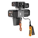 Prowinch 3 Ton Electric Chain Hoist with Power Trolley, 1-Speed Operation, 208~240V / 440~480V, 3-Phase, 60Hz, 30 ft G100 Nickel-Plated Chain, H4/M5 Duty Rating for Heavy-Duty Lifting