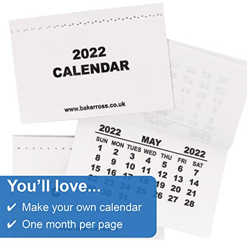 Baker Ross FC177 2022 Calendar Pads for Kids - Pack of 20, Ideal for Schools and Home White Mini Calendar Tear Off Pads - Image 4