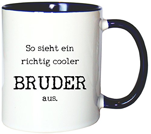 Mister Merchandise Mug Tasse à café So Sieht EIN Richtig Cooler Bruder aus Geschwister Brother thé Pot Grande Plein de Couleurs