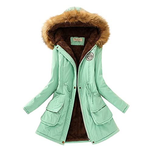 Manteau épais pour femme contre le froid polaire veste d'hiver chaude vert XXL