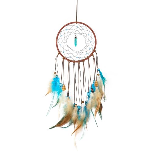 MEXIDAWN DIY Feather Dream Catcher Kits Turquoise Wall Hanging Boho