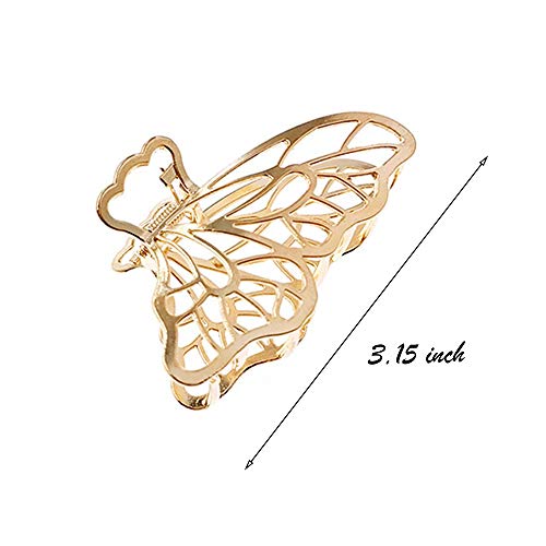 Large Metal Butterfly Claw Clips 2-Pack (Gold & Silver) — view 2