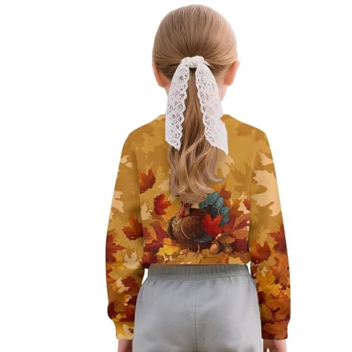 Girls Long Sleeve Shirts 5-14 Crewneck Long Sleeve Crop Tops for Kids Sweatshirts for School2