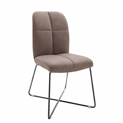 Preisvergleich Produktbild Pharao24 Esstischstuhl Set in Schlamm Edelstahl Anthrazit