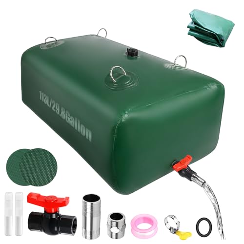 Budiwati 113L/29.8Gallon Water Storage Bladder Foldable Portable Water Bladder Tank Large Capacity Water Bag Container for Camping Truck RV Emergency Outdoor