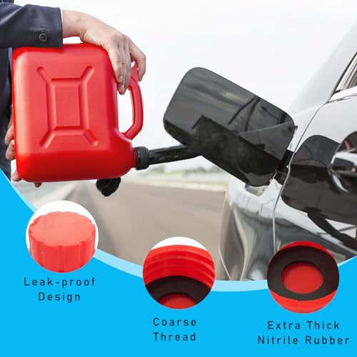 Augeny Augeny 4PCS 5 Gallon Gas Can Coarse Thread Cap, Solid Transportation Gas Can Cap Replacement, Durable Gasoline Can Lid Replacement Prevent Fuel Leakage, Car Accessories