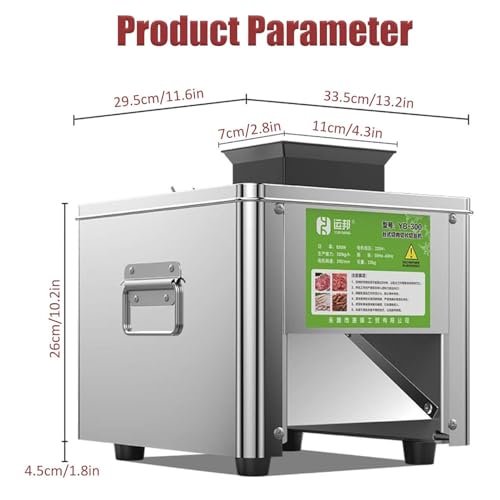 Máquina cortadora de Carne Comercial - Máquina eléctrica de Corte, desmenuzado y picado de 850 W, 150 kg/h, Incluye rebanadora de 2,5/3,5/5/7/10/15/21 mm para Cocina.