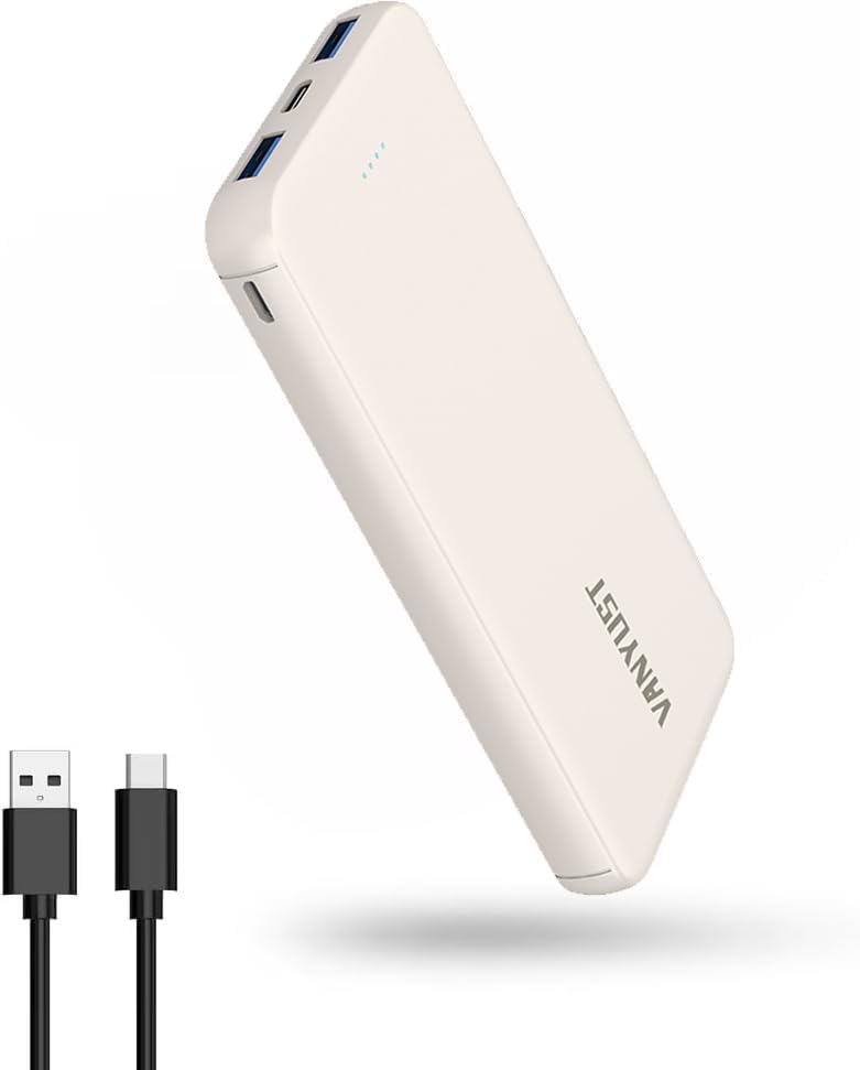 VANYUST Cargador portátil, 10000mAh 5V3A, batería de carga rápida USB-C de entrada y salida, batería externa compatible con iPhone 16, 15, 14, 13,
