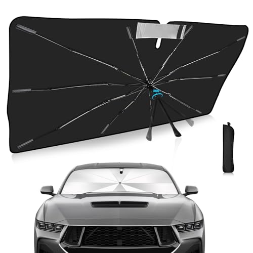 Veenjoy Windshield Sun Shade Umbrella Custom Fit for Ford Mustang 2015-2025 Foldable UV Protection...