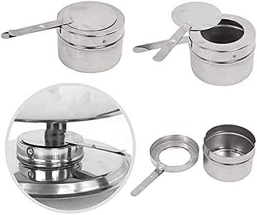 4L Round hot Pot Set Stainless Steel Buffet Warming Plate with lid and hot Pot Fuel Holder Suitable for Christmas, Halloween, New Year Parties,