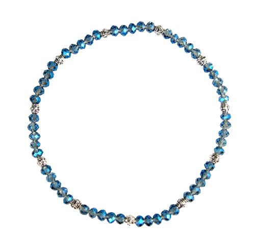 Stretch Bead Anklet Bracelet Anklet - Denim Blue (A33)