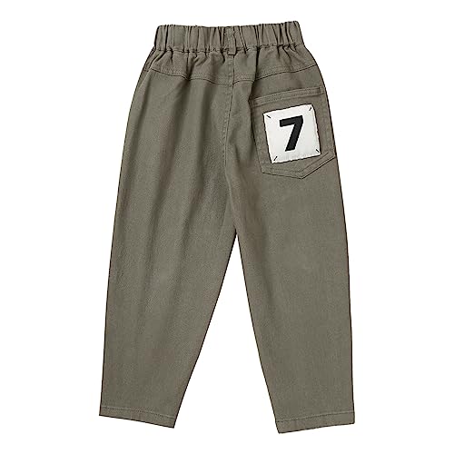 iiniim Boys' Pull On Slim Cargo Chino Pants Kids School Uniform Trousers4