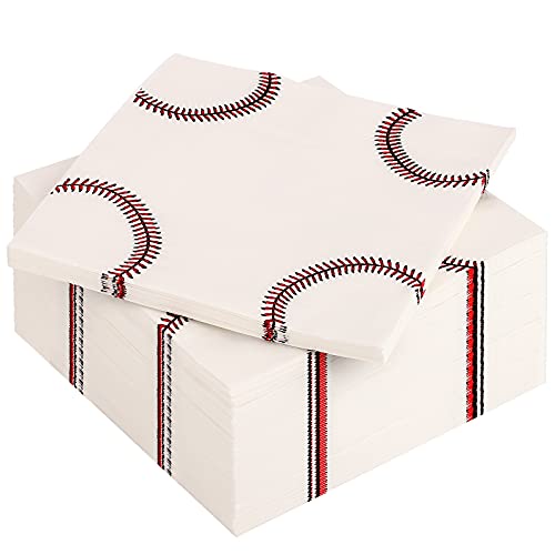Durony DY0197 100 Pack Baseball Napkins Paper Baseball Design Napkins cover