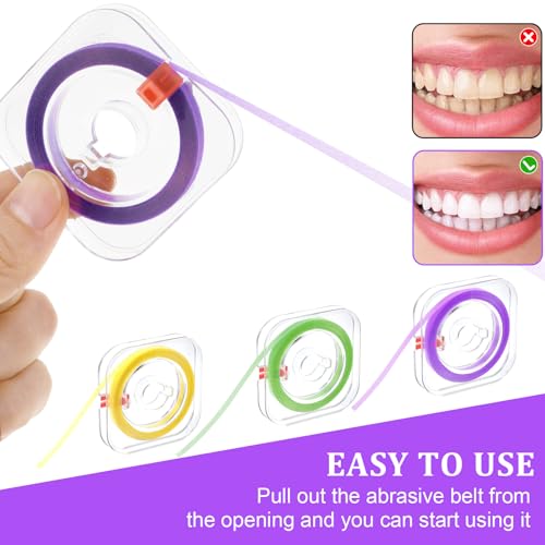 3 rolls dental polishing strips tooth file teeth whitenings strips dental polisher for teeth sanding grinding deep teeth cleaning tool tooth polish abrasive strip one-time oral care