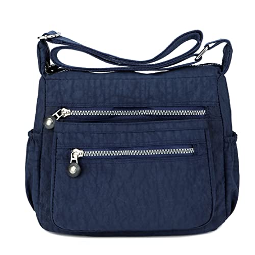 Moonbuy - Bolso cruzados de Nailon para mujer azul azul marino small Cover