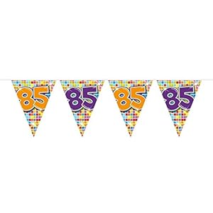 Folat 60085 – Wimpelkette Blocks Geburtstag – ca. 3 m – Zahl: 85