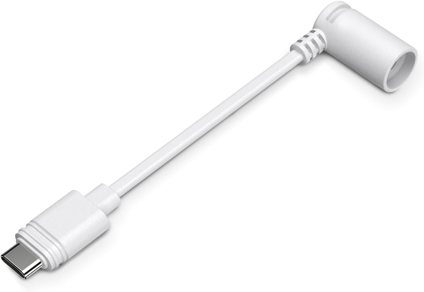 White Ring Barrel Plug to USB-C Adapter - Compatible with 1st Gen Solar Panel, Super Solar Panel, Spotlight Cam Plus/Pro, Stick Up Cam Pro - Connect Barrel Plug Solar Panels to USB-C Cameras