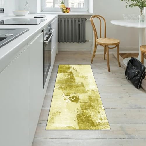 Alfombra antideslizante para pasillo que evita resbalones en la cocina con tela abstracta 5