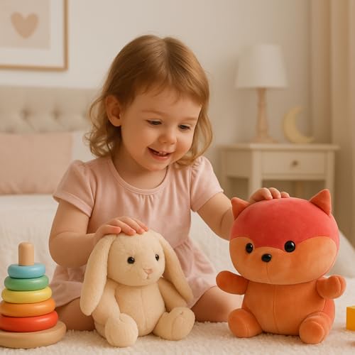 Image of Super Soft Fox Stuffed Animal Toy Cute Red Orange Plush Fox with Huggable Body Perfect for Boys Girls Toddlers Baby Room Decor - Great Birthday, Christmas (30cm)