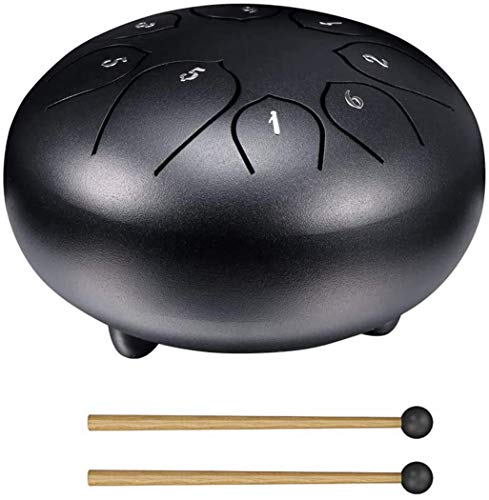 Steel Tongue Drum 8 Notes 6 Inches, Percussion Instrument for Musical Education Concert Mind Healing Yoga Meditation