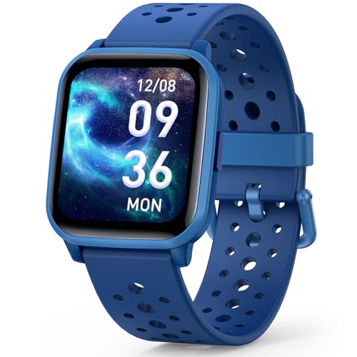 Butele Kids Smart Watch for Girls Boys, Game Smart Watch Gifts for 6-16 Years Old with Sleep Mode 20 Sports Modes 5 Games Pedometer Birthday Gift for Boys Girls(Blue)