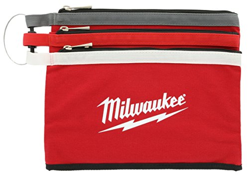 Preisvergleich Produktbild Milwaukee 48228193 Tasche mit Reißverschluss, Rot / Schwarz, 3 Stück