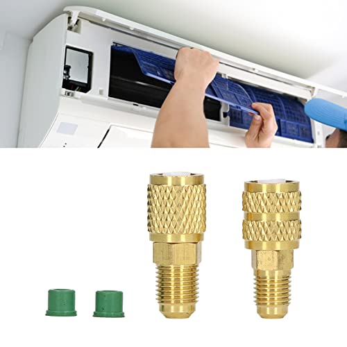 Adaptador recto para refrigerante R410A, adaptador para mini split R22 M1/4SAE x F5/16SAE y R410 M5/16SAE x F1/4SAE miniatura 4