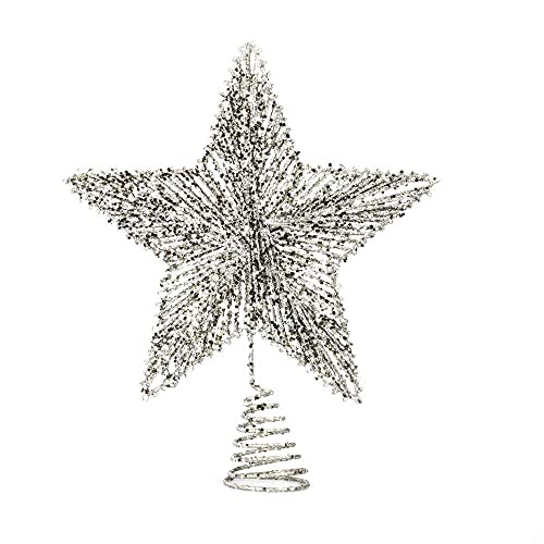 Ponteira de Árvore de Natal Estrela Prata 30cm