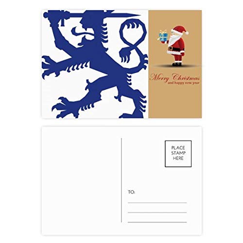 Cartes postales de Finlande (Lot de 20) avec l'emblème national et le Père Noël pour collection