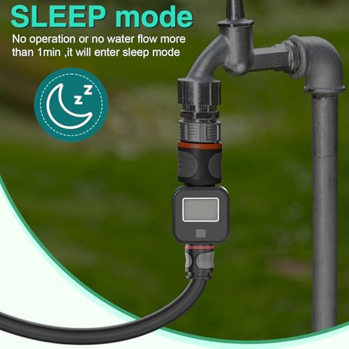 Medidor electrónico de flujo de agua y sensor digital LCD programable para tuberías domésticas 5