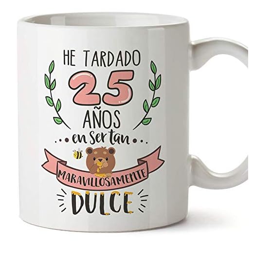 MUGFFINS Taza 25 Cumpleaños -Regalos Originales y Divertidos para Aniversarios y Cumpleañeros