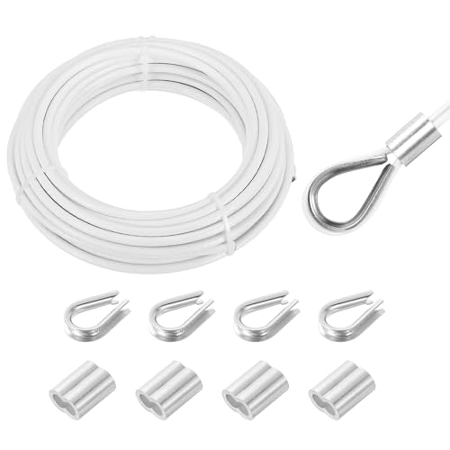 Cuerda de alambre de 5 mm de acero inoxidable de 33 pies para colgar exterior