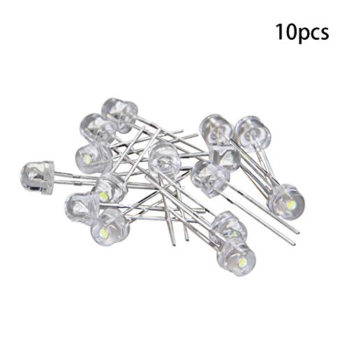 Image of Othmro Christmas String Lights White LED Diode Lights Transparent Super Bright Lighting Bulb Lamps Assortment Kit Emitting Diodes Clear Straw Hat 5mm 3.0-3.4V 20mA 10 pcs