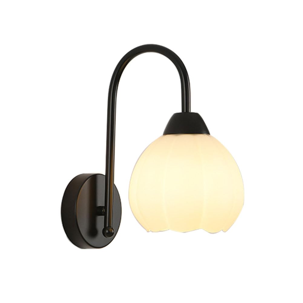 Huayusedf Black Nordic Modern Flower Shape Wall Sconce Living Room Lights Backdrop Simple Lamp Corridor Bedroom Light Lighting Fixtures (Gold)(Black)