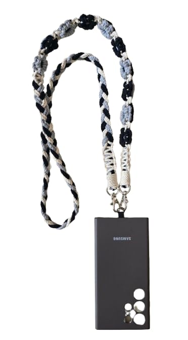 Handmade Daisy Crossbody Phone Lanyard | Universal Mobile Neck Strap with Attachment Card | Soft Cotton Cord Phone Holder with Most Smartphones-picture-12
