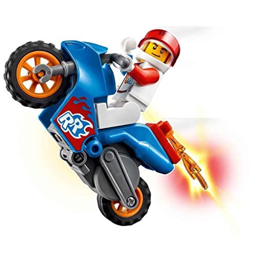 60298 City Stuntz Stunt Bike Razzo, Set con Moto Giocattolo con Meccanismo a Spinta e Minifigura Pilota Rocket, Giochi per Bambini dai 5 Anni - Lego - Immagine 2