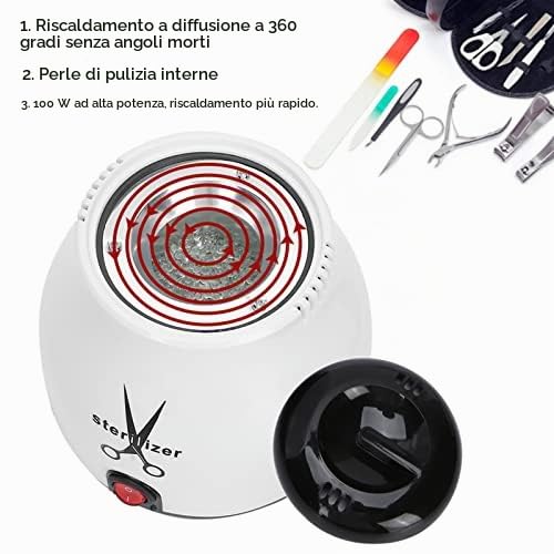 Sterilizzatore per Strumenti, Sterilizzatore Ad Aria Calda per Strumenti in Metallo con Sabbia di Quarzo, Disinfettante per Contenitori Sterilizzatore per Pinzette a Forbice