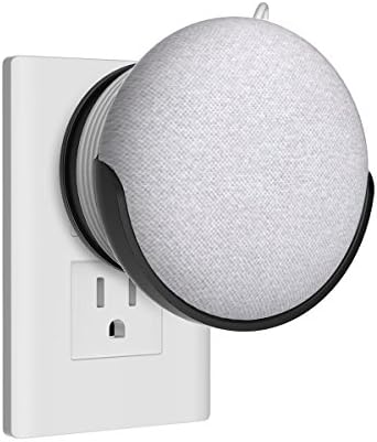 Homehod Wall Mount Stand Hanger for Google Home Mini Voice Assistants,Puls in Bedroom, Bathroom and Kitchen,Hides the Google Home Mini Cord - Black