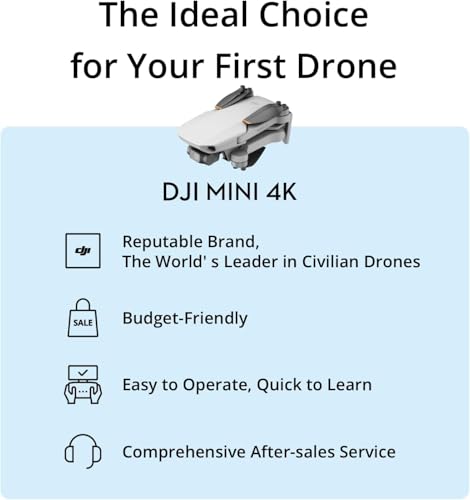 Image of DJI Mini 4K Drone Quadcopter Fly More Combo with Camera for Adults, Under 249g, 3-Axis Gimbal Stabilization, 10km Video Transmission, Auto Return, 3 Flight Batteries Bundle with Deco Gear Accessories