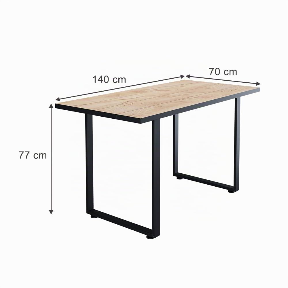 Vicco Table de Salle à Manger Livorno, Chêne Noir/Force de l'or, 140x70cm