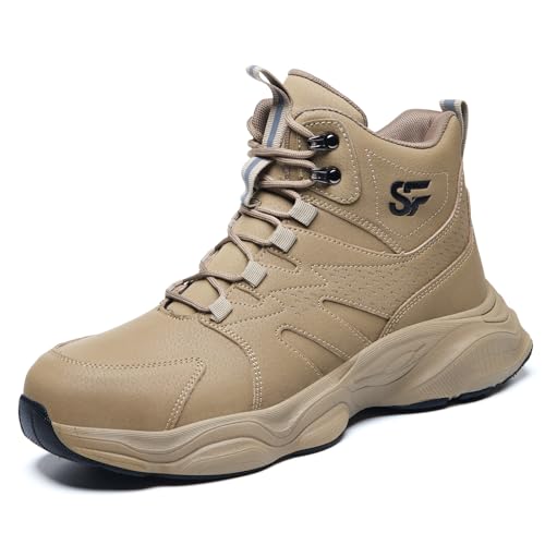 Image of Steel Toe Shoes for Men, Work Shoes for Men,Indestructible Steel Toe Boots,Industry Construction Safety Work Boots for Men,Puncture Proof Construction Safety Shoes
