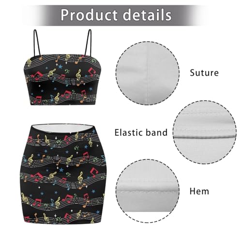 Image of Biyejit Women's 2 Piece Summer Outfits Spaghetti Strap Crop Tops and Bodycon Mini Skirt Dress Set Plus Size S-4XL