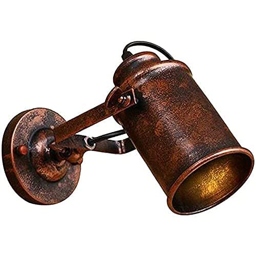 Lámpara de pared industrial de hierro forjado con alta transmisión de luz y acabado artesanal óxido