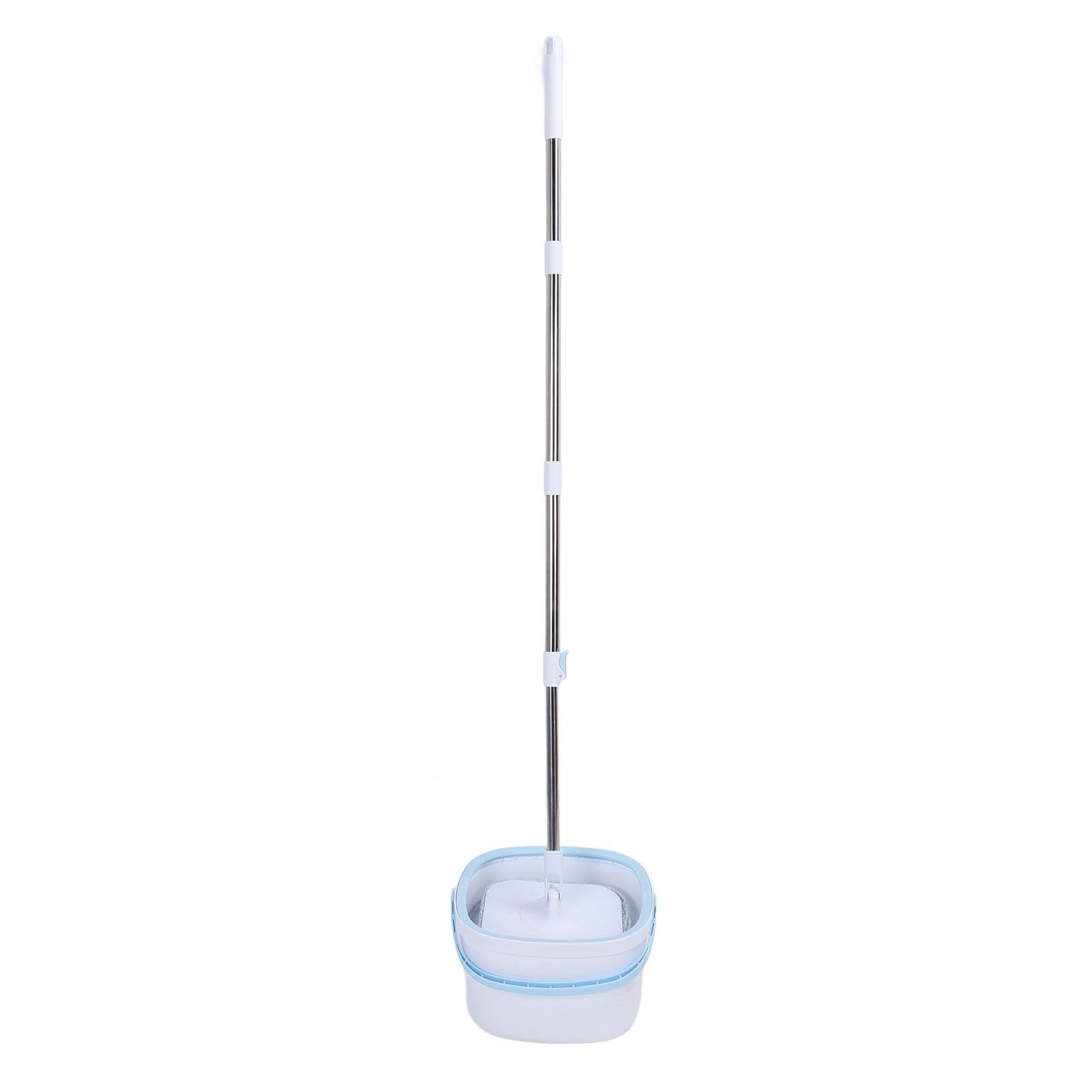 Jeffergarden Fregona Giratoria y Cubo con Juego de Escurridor, Kit de Limpieza de Piso Cuadrado PP ABS de Acero Inoxidable, Cabezal Giratorio de 360 ​​Grados, de Agua Sucia Separado, para Uso