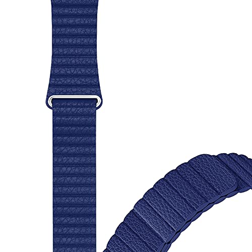 Image of ACM Watch Strap Magnetic Leather Loop 22mm Compatible with Honor Watch Gs3 Smartwatch Luxury Band Blue